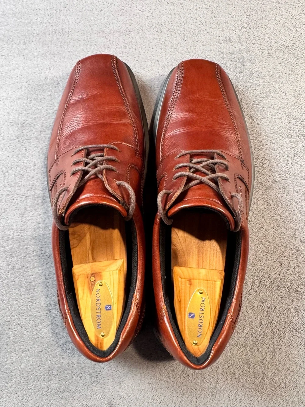 ECCO Helsinki Men's Brown Leather Bike Toe Derby Shoe